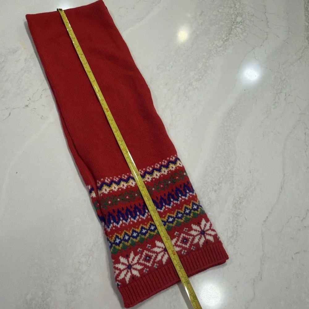 Polo Ralph Lauren Kids 4-7 Scarf Red Yellow 100% COTTON 132 CM Authentic